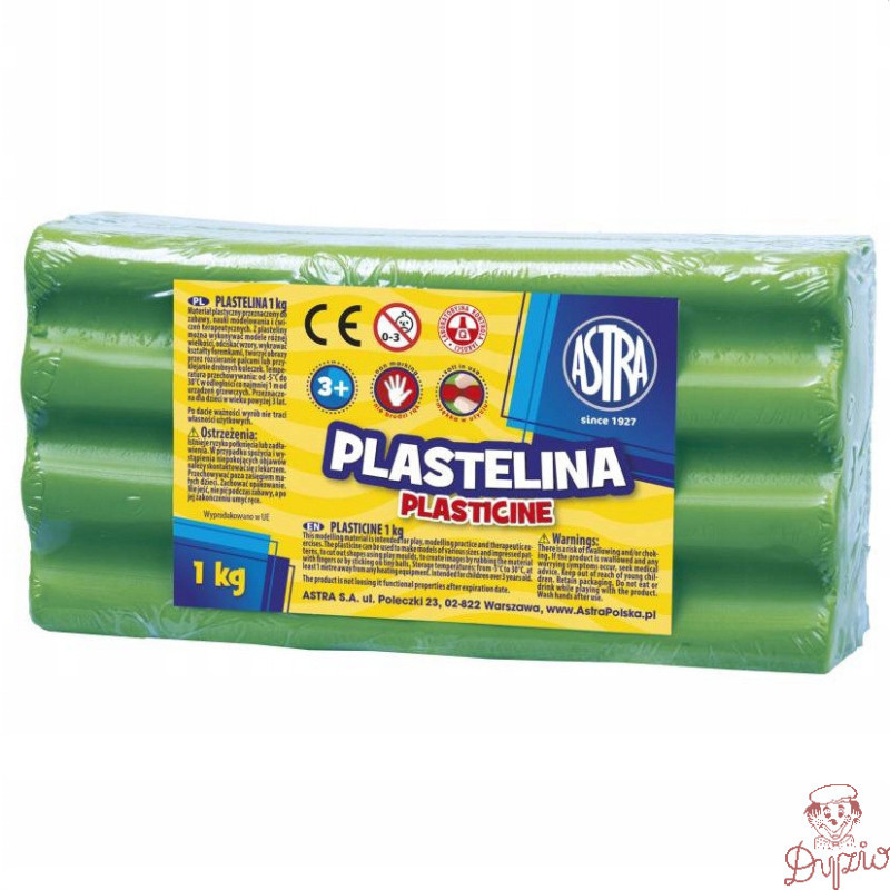 Plastelina szkolna dla dzieci 1kg zielona jasna 303111016 ASTRA