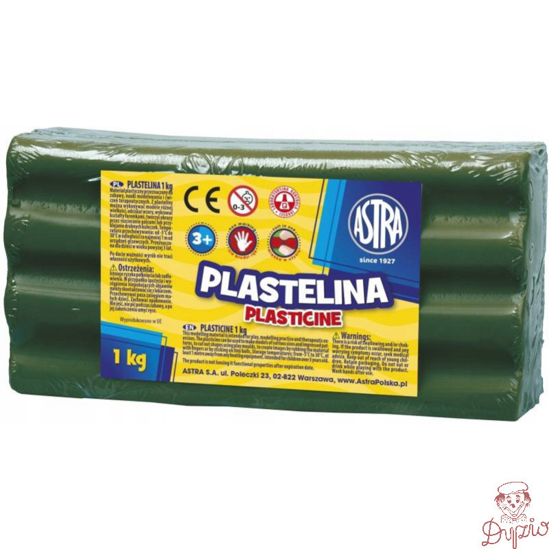 Plastelina szkolna dla dzieci 1kg zielona ciemna 303111019 ASTRA