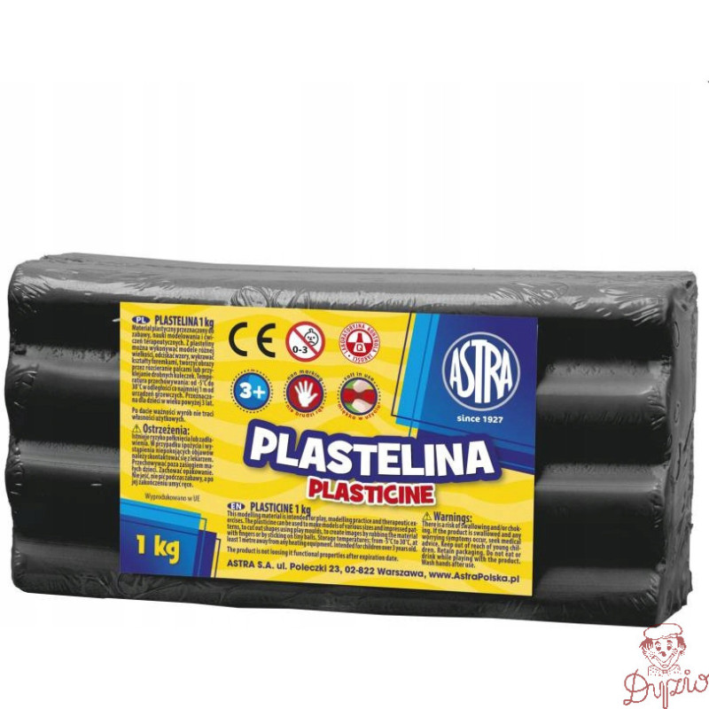 Plastelina szkolna dla dzieci 1kg czarna 303111024 ASTRA