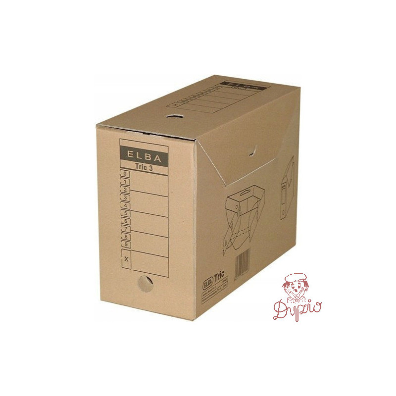 Pudło archiwizacyjne pudełko na dokumenty 15,5 cm brązowe kartonowe TRIC 100552624 ELBA