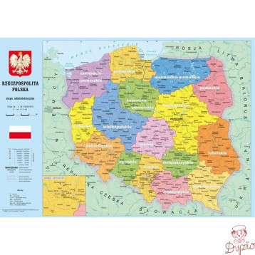 Podkład szkolny na biurko MAPA POLSKA 55x38 KRESKA