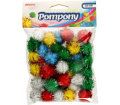 Pompony metaliczne mix kolorów 78sztuk POM05 BREWIS