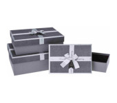 Zestaw pudełek ozdobnych PUG-23345-PR SILVER (3szt) ROZETTE