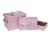 Zestaw pudełek ozdobnych PUG-24114-PR PINK (3szt) ROZETTE
