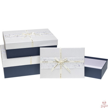 Zestaw pudełek ozdobnych PUG-23222-PR CREAM (3szt) ROZETTE
