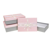 Zestaw pudełek ozdobnych PUG-23220-PR PINK (3szt) ROZETTE