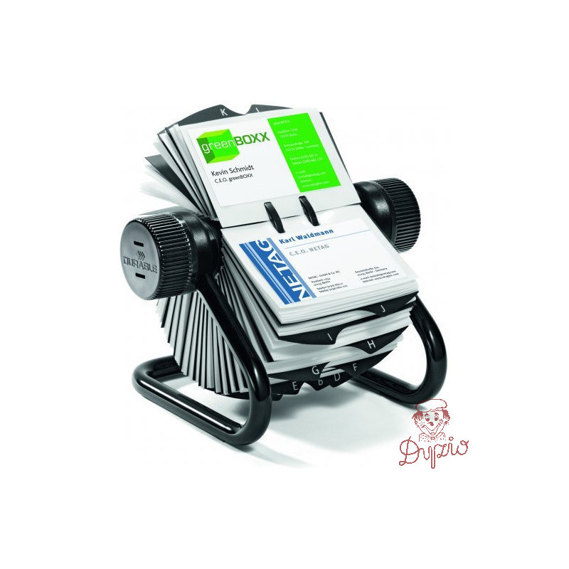 Wizytownik obrotowy na 400wiztówek A-Z czarny DURABLE 248101