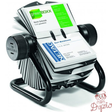 Wizytownik obrotowy na 400wiztówek A-Z czarny DURABLE 248101