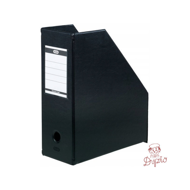 Pojemnik na czasopisma dokumenty A4 gazetownik 11cm PVC czarny 100400637 ELBA
