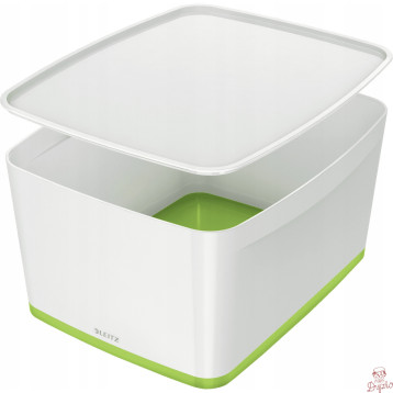 Pojemnik MyBOX duży z pokrywką biało-zielony LEITZ 52161064
