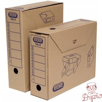 Pudło archiwizacyjne pudełko na dokumenty 9,5cm brązowe kartonowe TRIC 100552623 ELBA