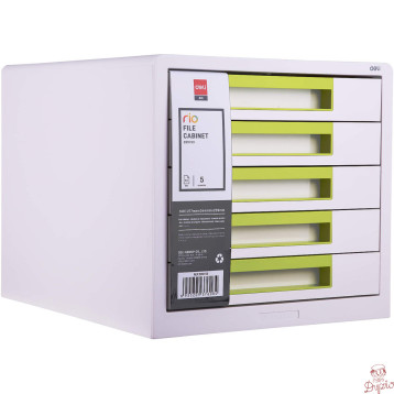 Pojemnik z 5 szufladami RIO biało-zielony Z01053 DELI