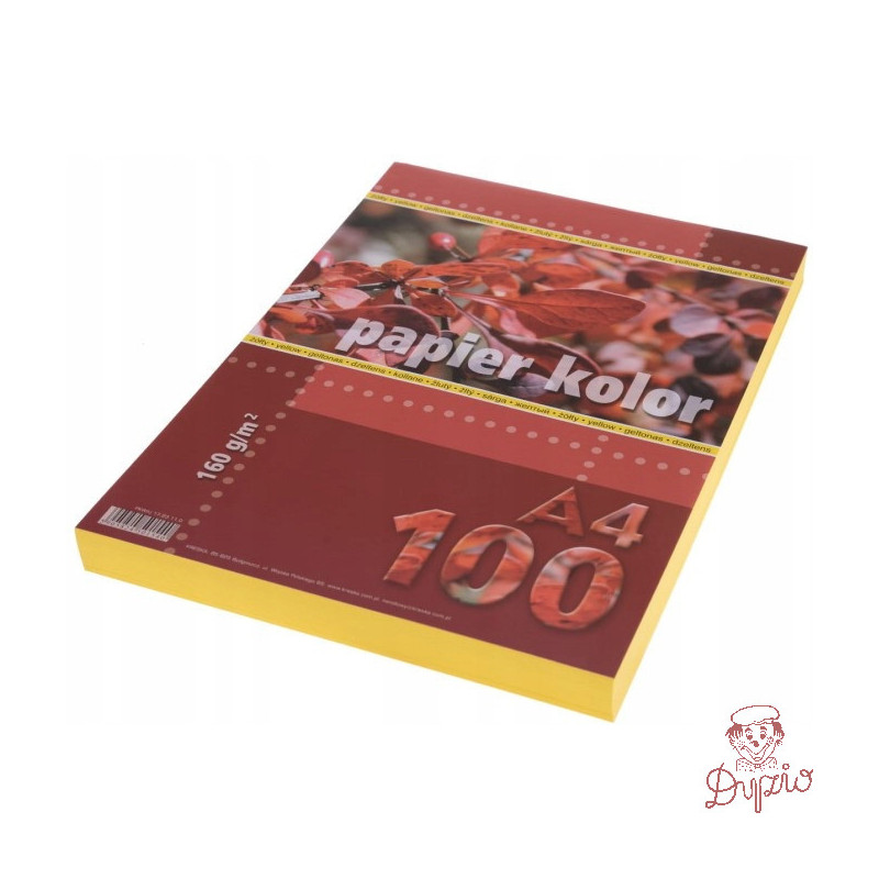 Papier ksero A4 160g KRESKA żółty 100ark