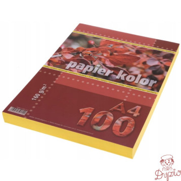 Papier ksero A4 160g KRESKA żółty 100ark