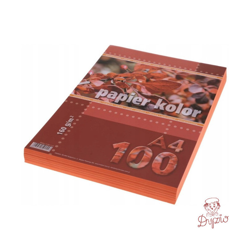 Papier ksero A4 160g KRESKA pomarańczowy 100ark