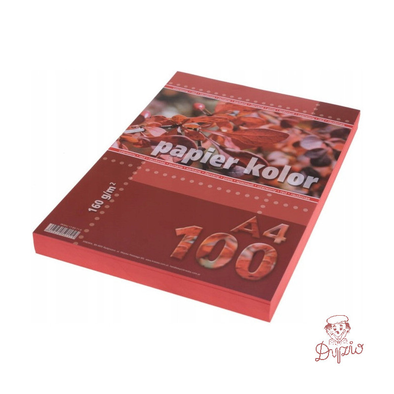 Papier ksero A4 160g KRESKA czerwony 100ark