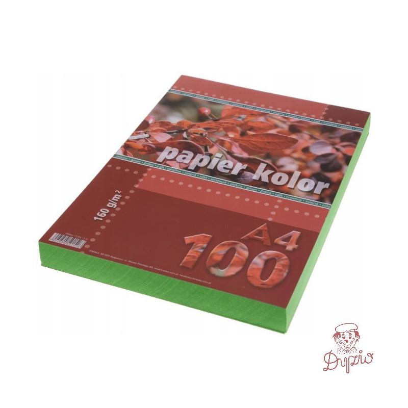Papier ksero A4 160g KRESKA zielony 100ark