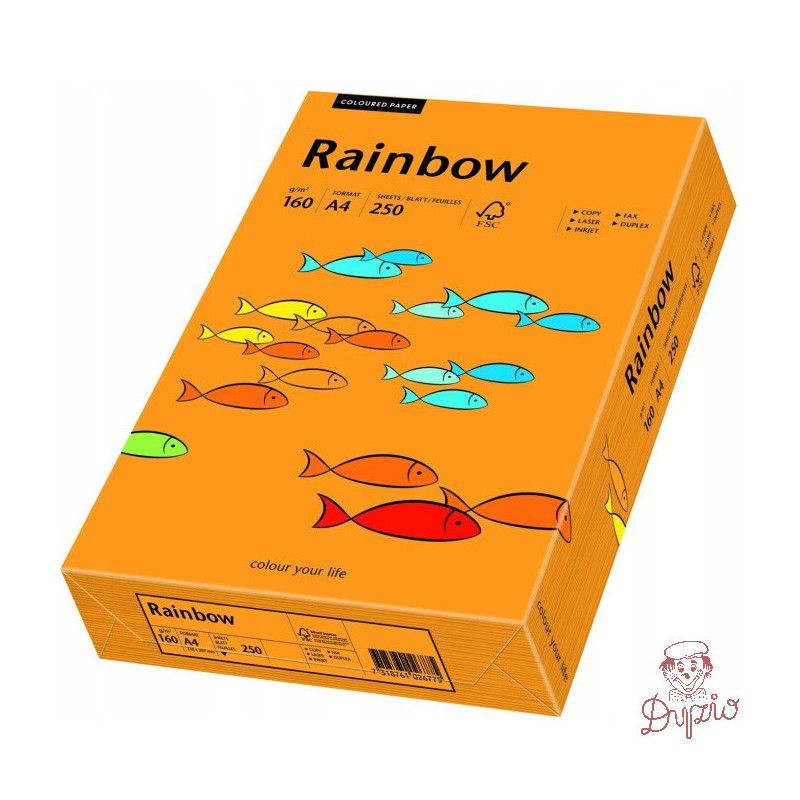 Papier ksero A4 160g RAINBOW R24 pomarańczowy 88042439