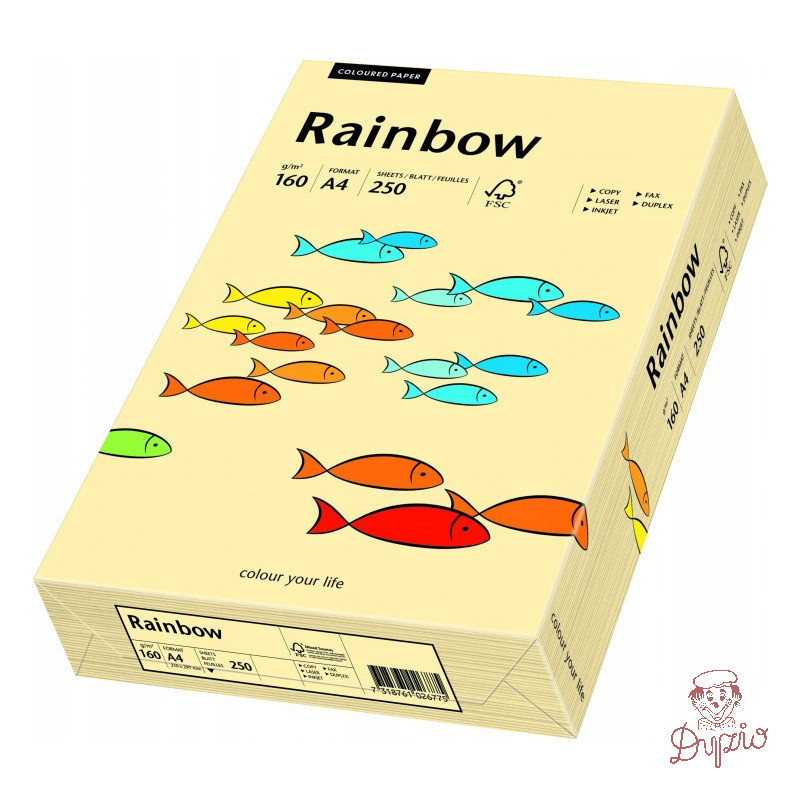 Papier ksero A4 160g RAINBOW R06 kość słoniowa/chamois 250ark 88042283