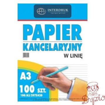 Papier kancelaryjny A3 linia (100) INTERDRUK