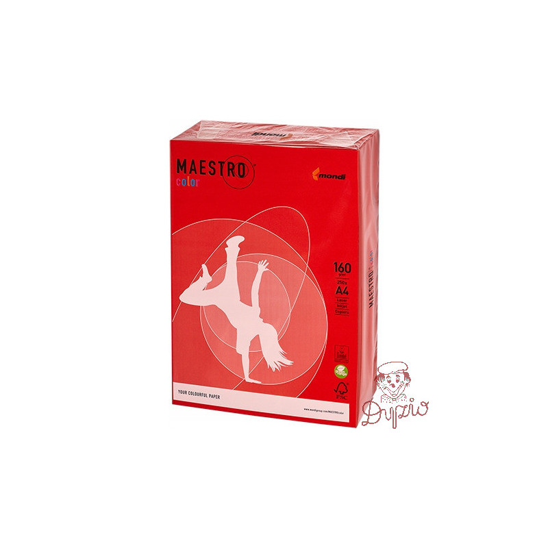 Papier ksero A4 160g MAESTRO COLOR CO44 intensive czerwień koralowa 250a