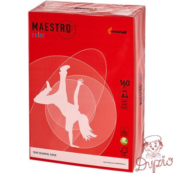 Papier ksero A4 160g MAESTRO COLOR CO44 intensive czerwień koralowa 250a