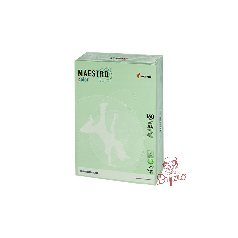 Papier ksero A4 160g MAESTRO COLOR MG28 pastel zielony 250a