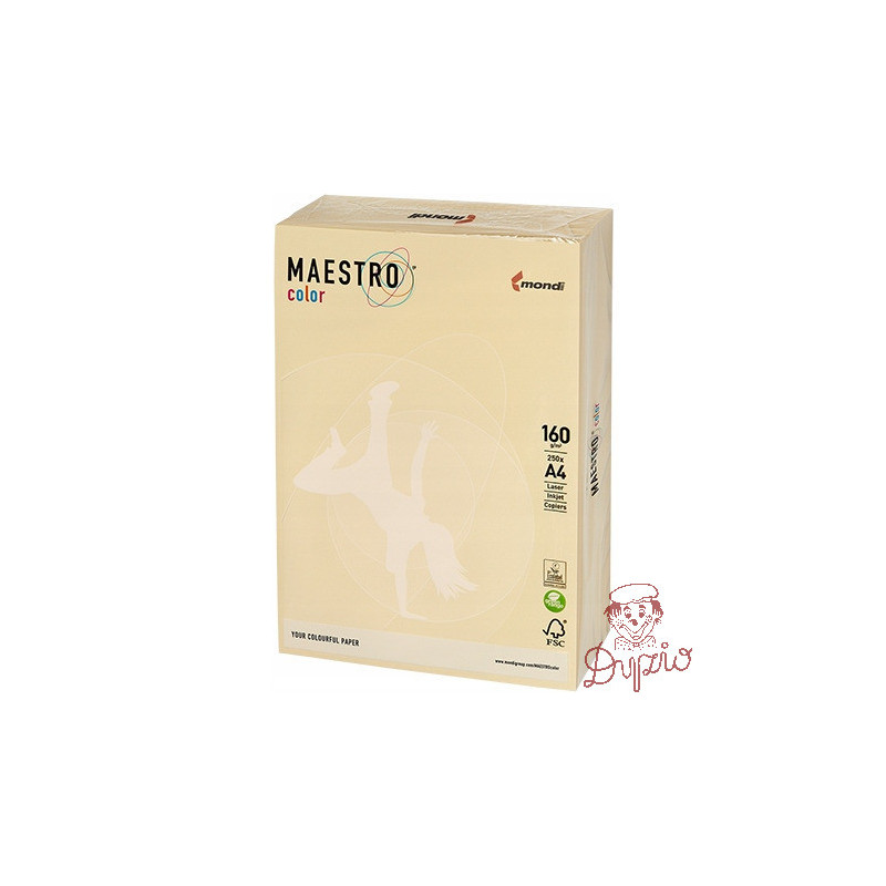 Papier ksero A4 160g MAESTRO COLOR BE66 pastel kość słoniowa/wanilia (250ark)