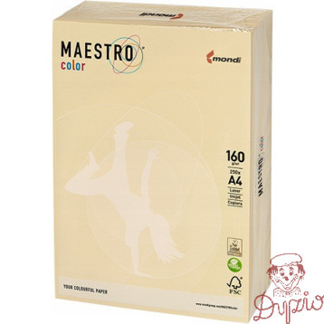 Papier ksero A4 160g MAESTRO COLOR BE66 pastel kość słoniowa/wanilia (250ark)