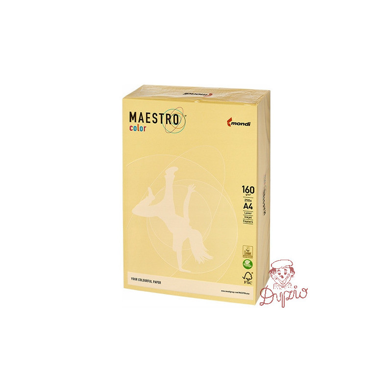 Papier ksero A4 160g MAESTRO COLOR YE23 pastel żółty (250ark)