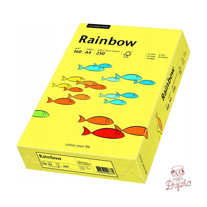 Papier ksero A4 160g RAINBOW R16 żółty 250ark 88042351