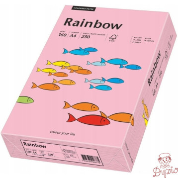 Papier ksero A4 160g.różowy R55 (250) RAINBOW 88042549