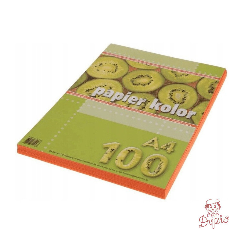 Papier ksero A4 KRESKA pomarańczowy 100ark