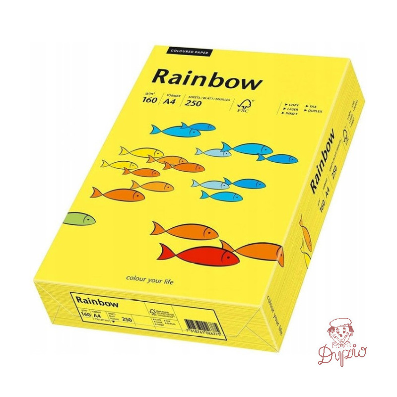 Papier ksero A4 160g RAINBOW R18 ciemnożółty 88042395