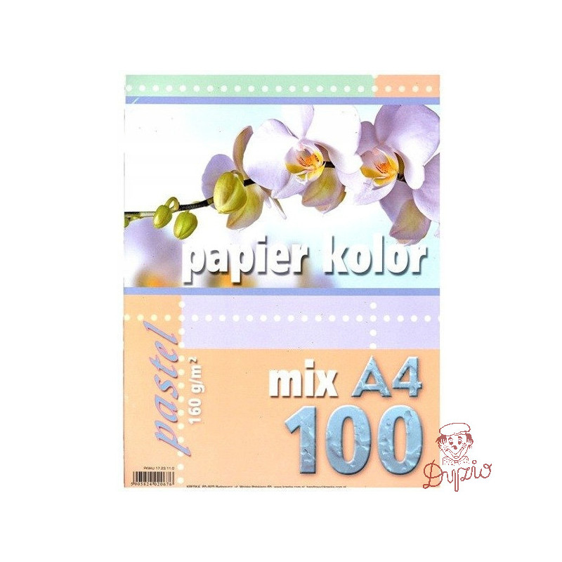 Papier ksero A4 160g KRESKA mix pastel 100ark 20676