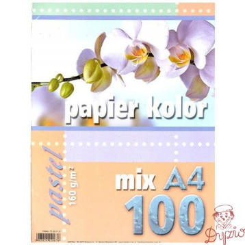 Papier ksero A4 160g KRESKA mix pastel 100ark 20676