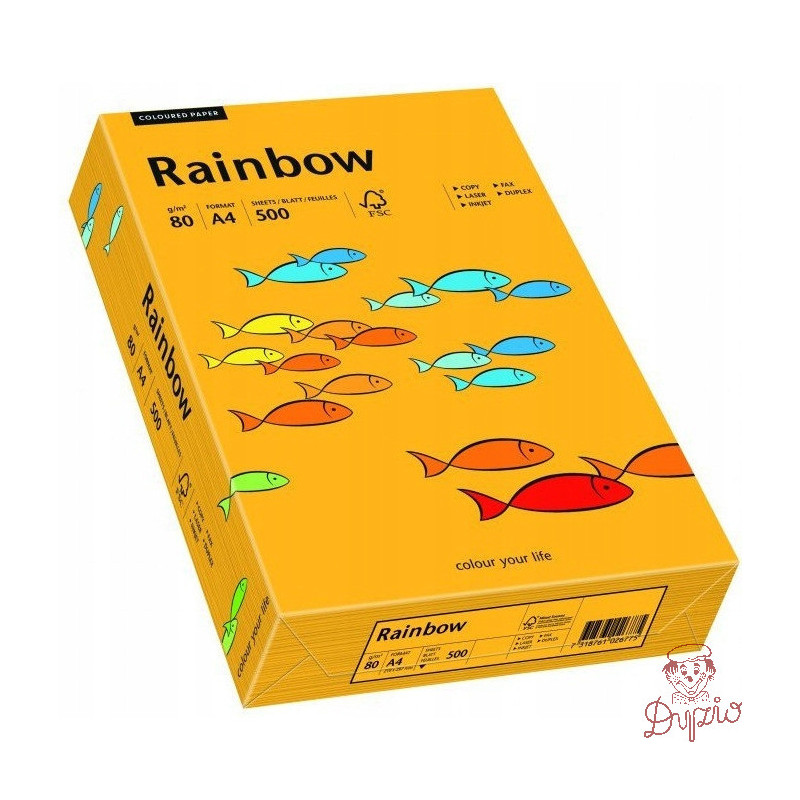 Papier ksero A4 80g RAINBOW R22 jasnopomarańczowy 88042409