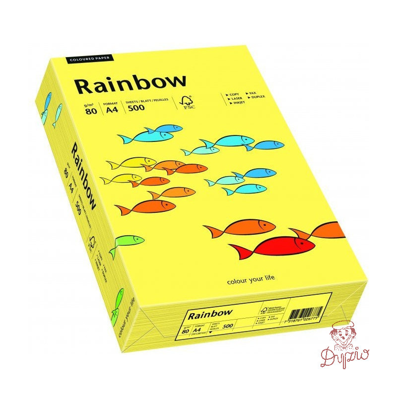 Papier ksero kolorowy A4 80g RAINBOW żółty R16 88042343