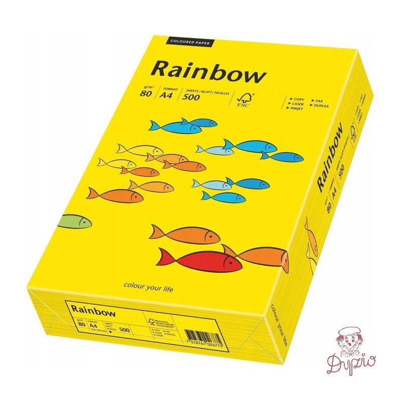 Papier ksero A4 80g RAINBOW R18 ciemnożółty 88042387