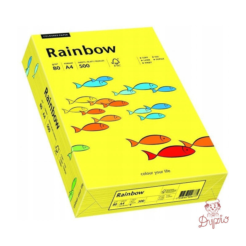 Papier ksero A4 80g RAINBOW R14 słonecznożółty 88042319