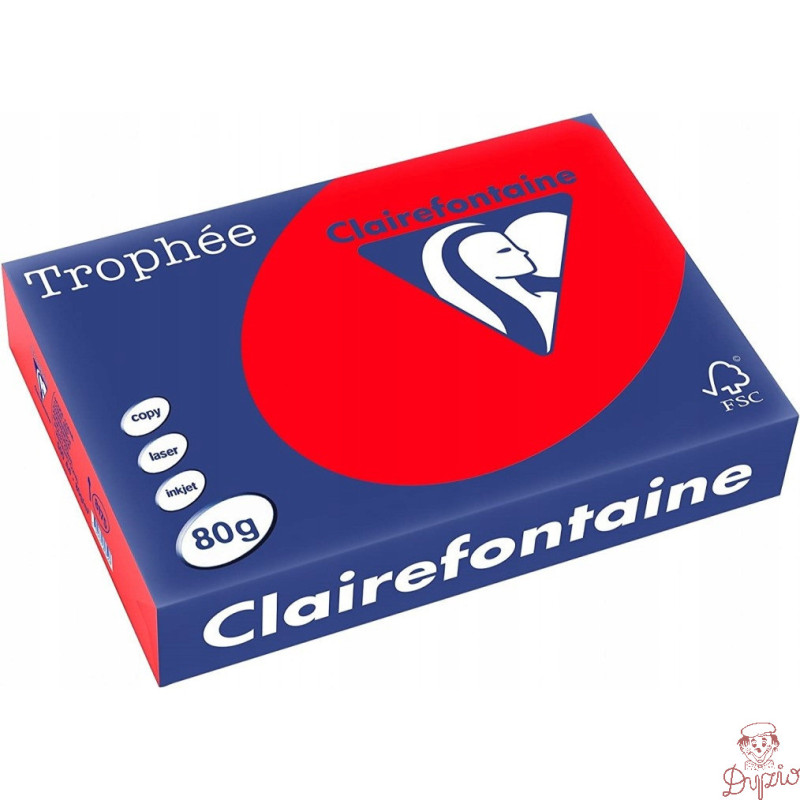 Papier ksero A4 80g TROPHEE intesywna czerwień koralowa XCA48175