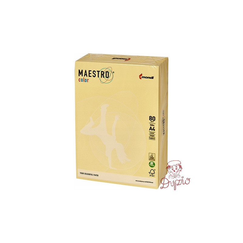 Papier ksero A4 80g MAESTRO COLOR YE23 pastel żółty/beż piaskowa