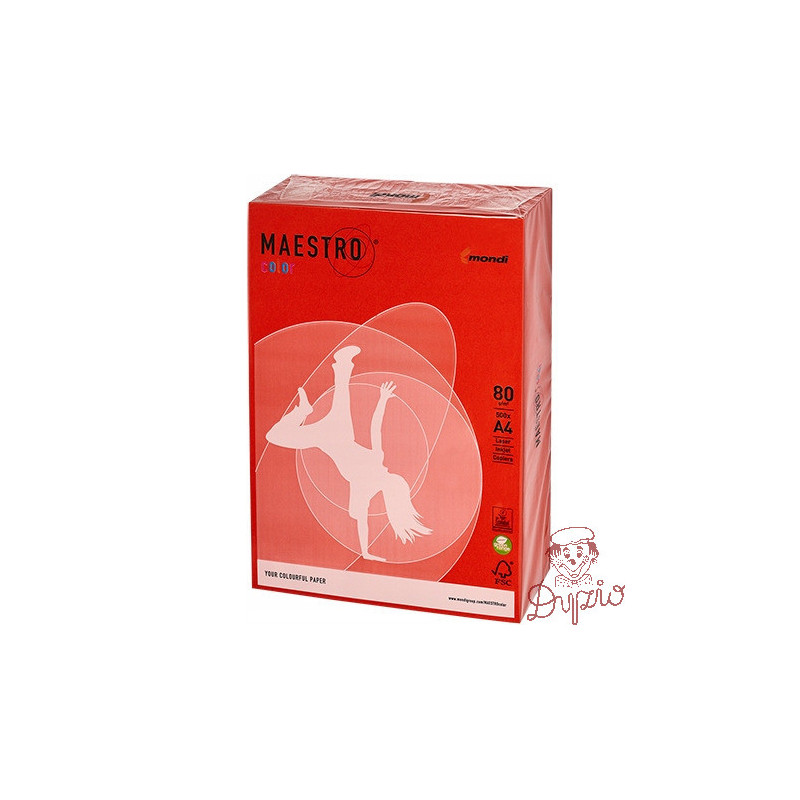 Papier ksero A4 80g MAESTRO COLOR ZR09 czerwień ceglasta Intensywny
