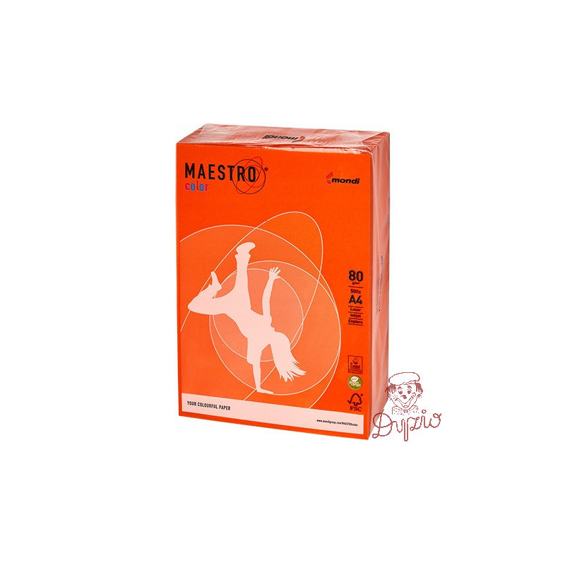 Papier ksero A4 80g MAESTRO COLOR OR43 Intensywny pomarańczowy