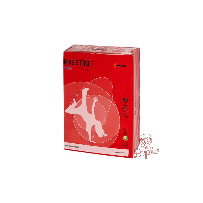 Papier ksero A4 80g MAESTRO COLOR CO44 Intensywny czerwień koralowa
