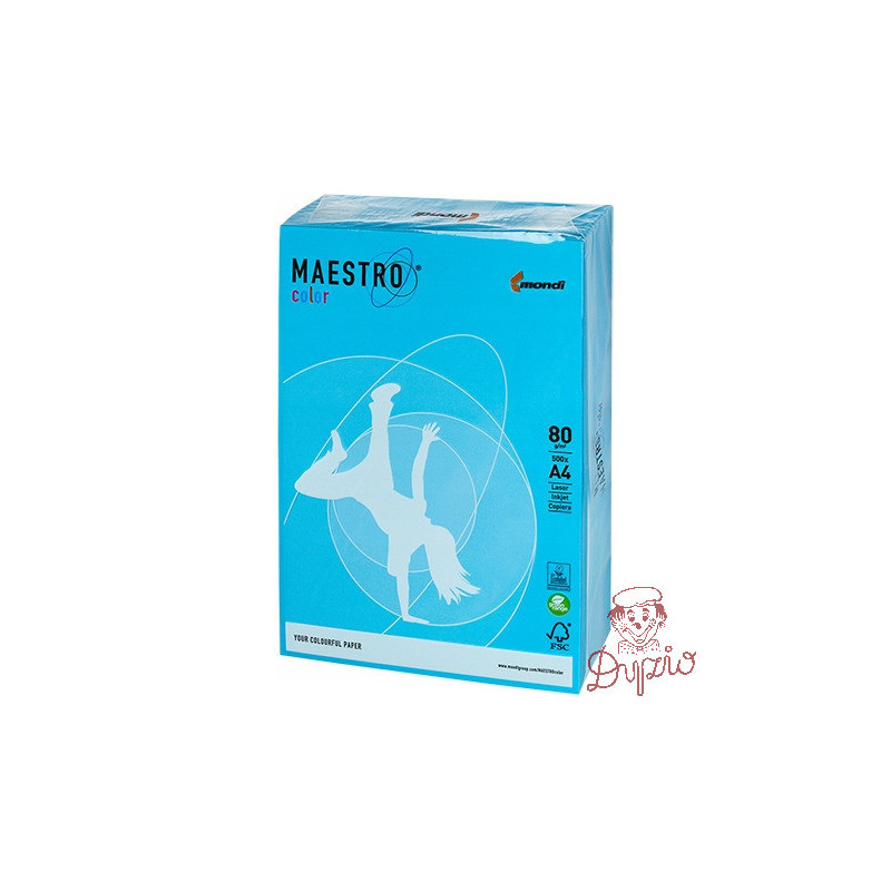 Papier ksero A4 80g MAESTRO COLOR AB48 Intensywny błękitny