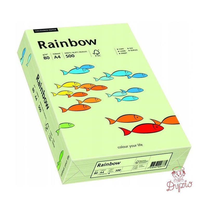 Papier ksero A4 80g RAINBOW R72 bladozielony 88042585