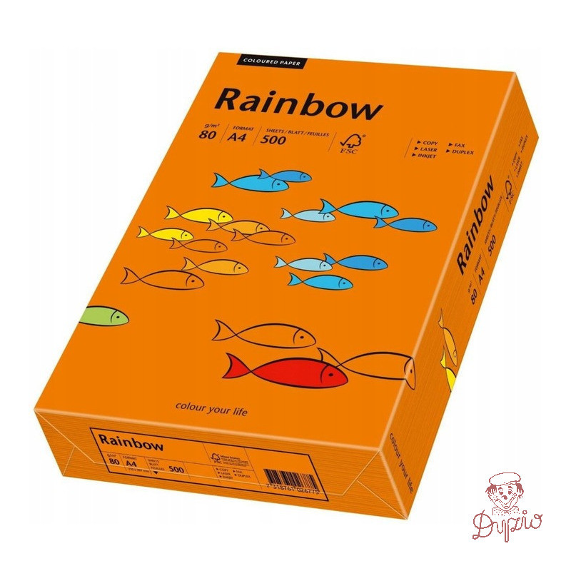 Papier ksero A4 80g RAINBOW R26 ciemnopomarańczowy 88042453