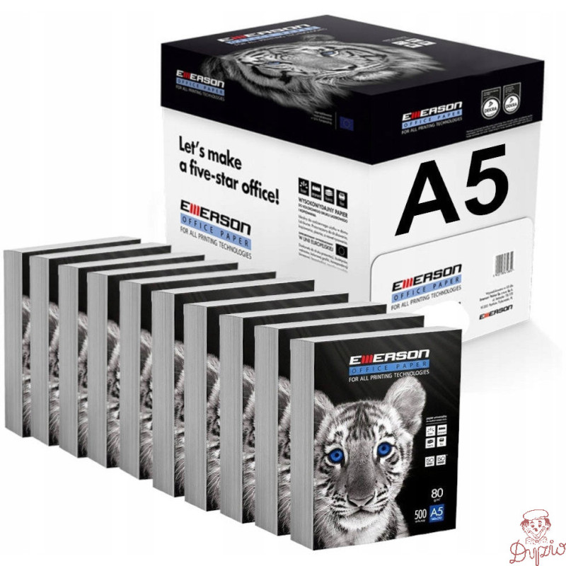 Papier ksero A5 80g EMERSON TIGER (10ryz) klasa białości C