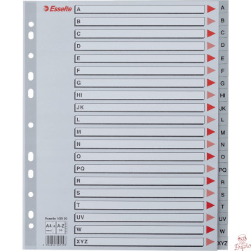 Przekładki MAXI A-Z PP szare 100129 ESSELTE